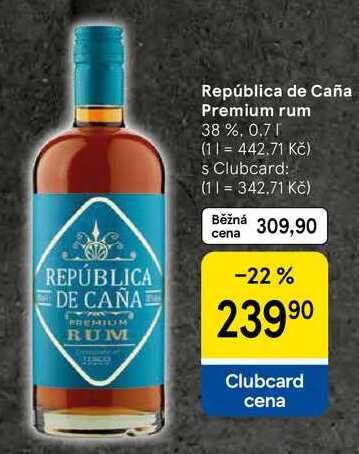 República de Caña Premium rum 38 %, 0.7 l