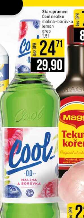 Staropramen Cool nealko malina+borůvka lemon grep 1.5l