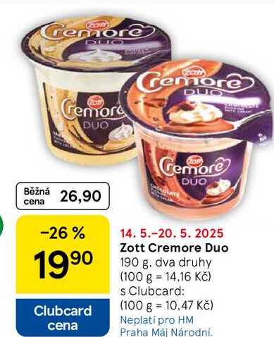 Zott Cremore Duo, 190 g 