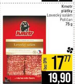 Kmotr plátky Lovecký salám Poličan 75g