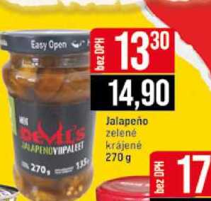 Jalapeño zelené krájené 270 g 