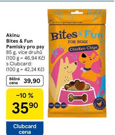 Akinu Bites & Fun Pamlsky pro psy, 85 g 