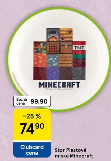 Stor Plastová miska Minecraft 