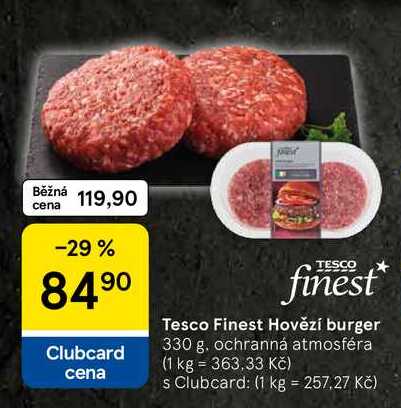 Tesco Finest Hovězí burger, 330 g 