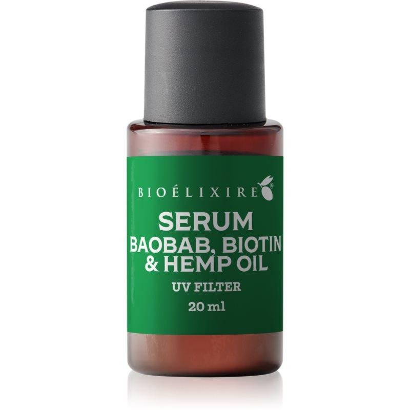 Bioélixire Serum Baobab, Biotin & Hemp Oil sérum pro poškozené a křehké vlasy s UV filtrem 20 ml