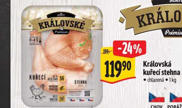   Královská kuřecí stehna  chlazená   1 kg