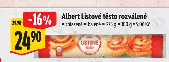  Albert Listové těsto rozválené  275 g