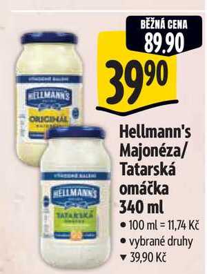  Hellmann's Majonéza/ Tatarská omáčka  340 g