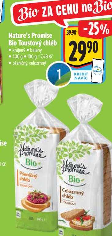   Nature's Promise Bio Toustový chléb 400 g