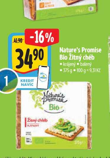   Nature's Promise Bio Žitný chéb 375 g