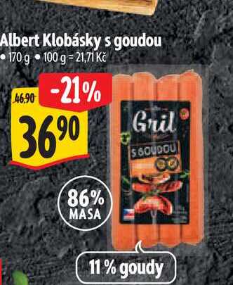 Albert Klobásky s goudou, 170 g