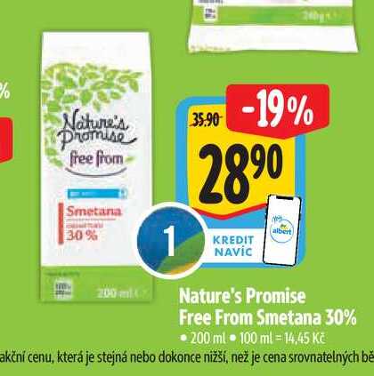   Nature's Promise Free From Smetana 30%  200 ml