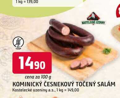 KOMINICKÝ ČESNEKOVÝ TOČENÝ SALÁM 100g