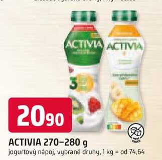 ACTIVIA 270-280 g jogurtový nápoj, vybrané druhy