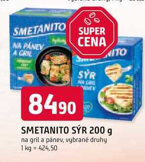 SMETANITO SÝR 200 g na gril a pánev, vybrané druhy