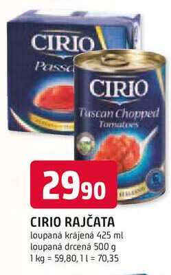 CIRIO RAJČATA loupaná krájená 425 ml 