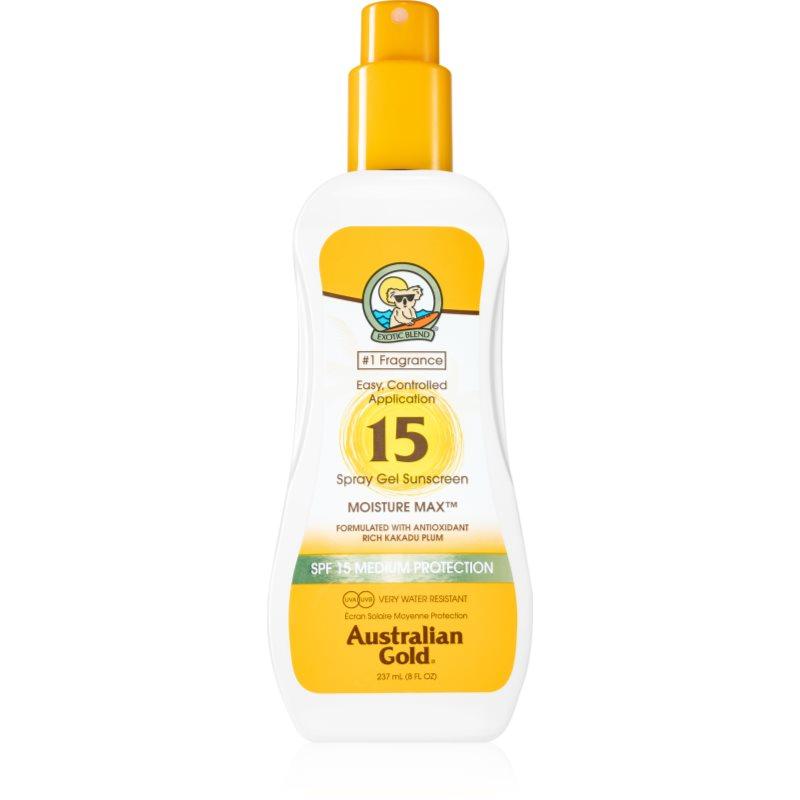 Australian Gold Spray Gel Sunscreen ochranný sprej proti slunečnímu záření SPF 15 237 ml