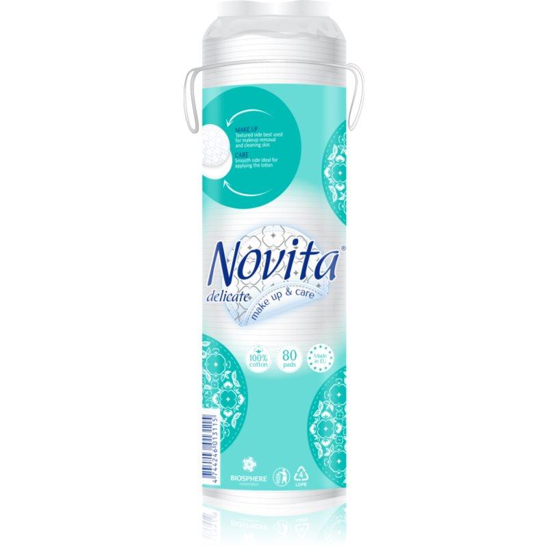 NOVITA Delicate bavlněné tamponky pro odlíčení a čištění pleti 80 ks