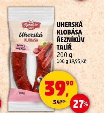 UHERSKÁ KLOBÁSA ŘEZNÍKŮV TALÍŘ, 200 g 