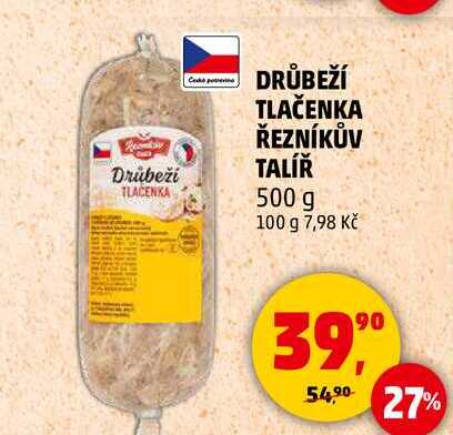 DRŮBEŽÍ TLAČENKA ŘEZNÍKŮV TALÍŘ, 500 g 