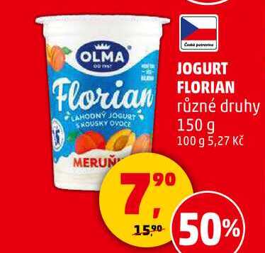 JOGURT FLORIAN různé druhy, 150 g 