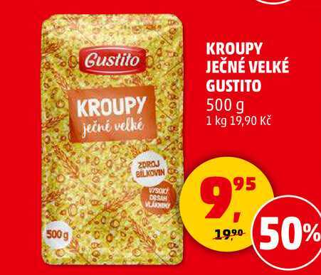 KROUPY JEČNÉ VELKÉ GUSTITO, 500 g 