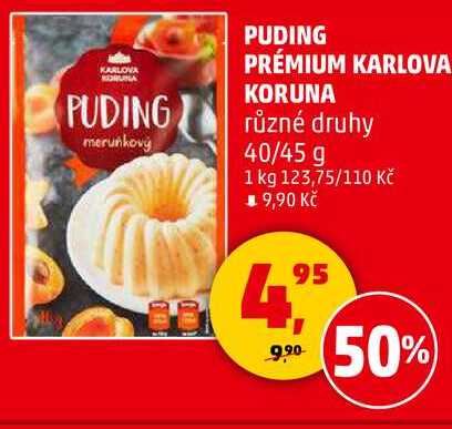 PUDING PRÉMIUM KARLOVA KORUNA různé druhy, 40/45 g 