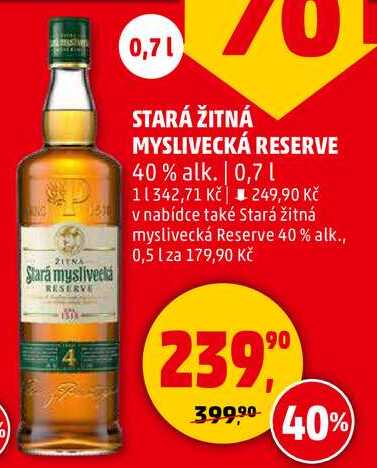 STARÁ ŽITNÁ MYSLIVECKÁ RESERVE 40% alk., 0,7 l
