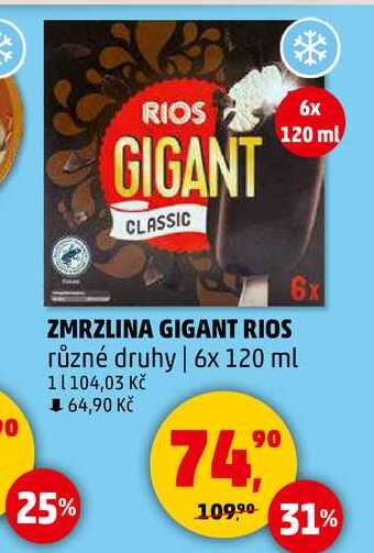 ZMRZLINA GIGANT RIOS různé druhy, 6x 120 ml