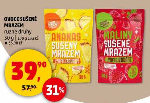 OVOCE SUŠENÉ MRAZEM různé druhy, 30 g 