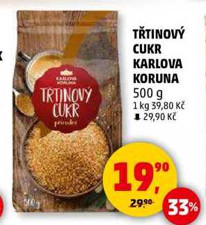 TŘTINOVÝ CUKR KARLOVA KORUNA, 500 g 