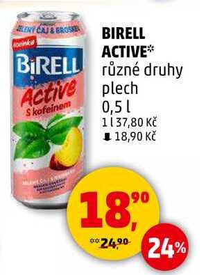 BIRELL různé druhy Active plech, 0,5 l 