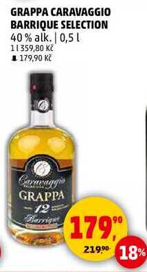 GRAPPA CARAVAGGIO BARRIQUE SELECTION 40% alk., 0,5 l
