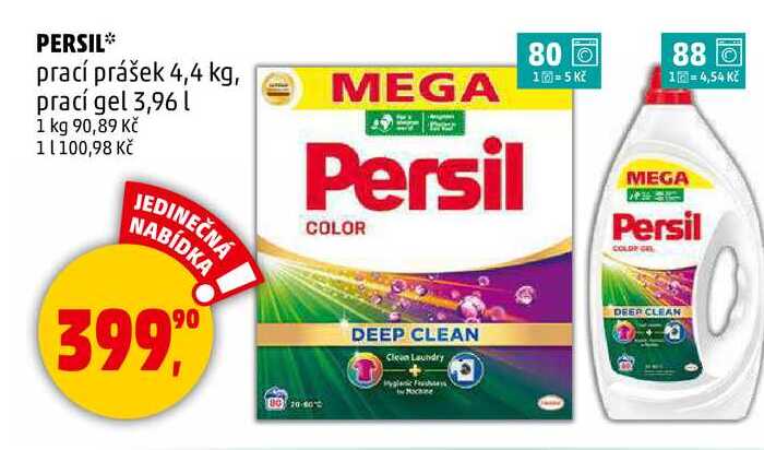PERSIL prací prášek, 4,4 kg, prací gel 3,96 l