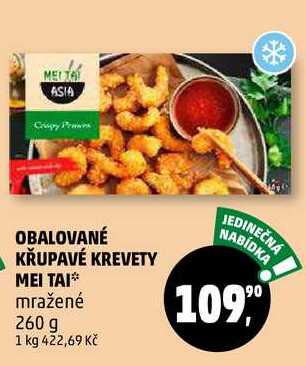 OBALOVANÉ KŘUPAVÉ KREVETY MEI TAI mražené, 260 g 