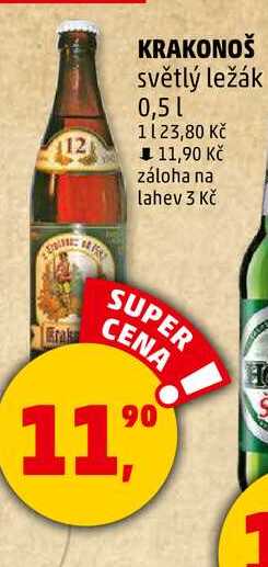 KRAKONOŠ světlý ležák, 0,5 l