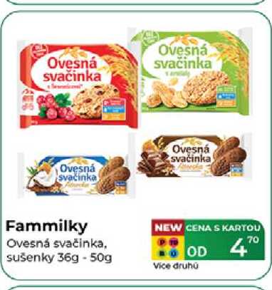 Fammilky Ovesná svačinka, sušenky 36g-50g 