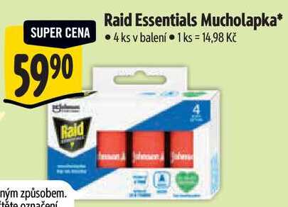 Raid Essentials Mucholapka*, 4 ks 