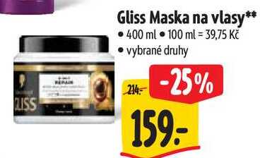 Gliss Maska na vlasy, 400 ml  