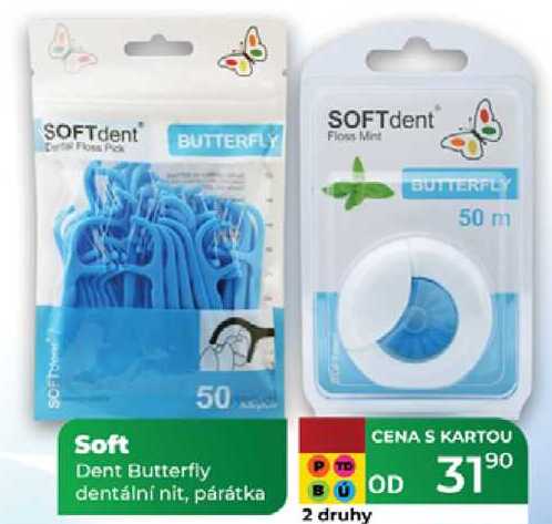 SOFTdent Butterfly dentální nit 50 m 
