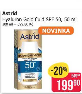 Astrid Hyaluron Gold fluid SPF 50, 50 ml 