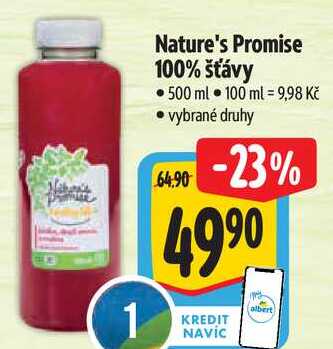 Nature's Promise 100% šťávy, 500 ml 