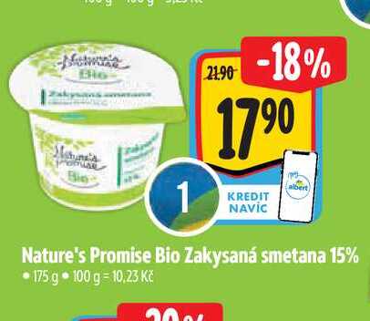  Nature's Promise Bio Zakysaná smetana 15%  175 g