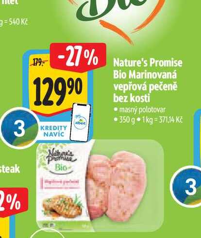  Nature's Promise Bio Marinovaná vepřová pečeně bez kosti  350 g