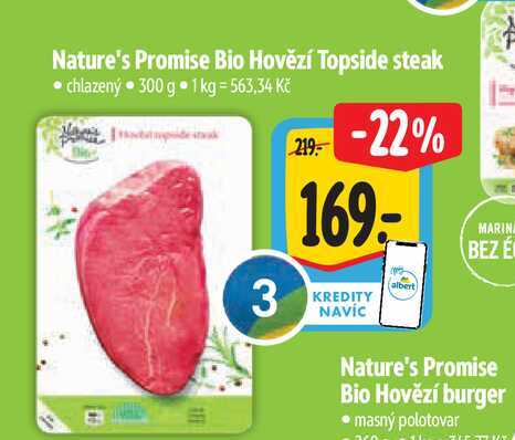 Nature's Promise Bio Hovězí Topside steak  300 g