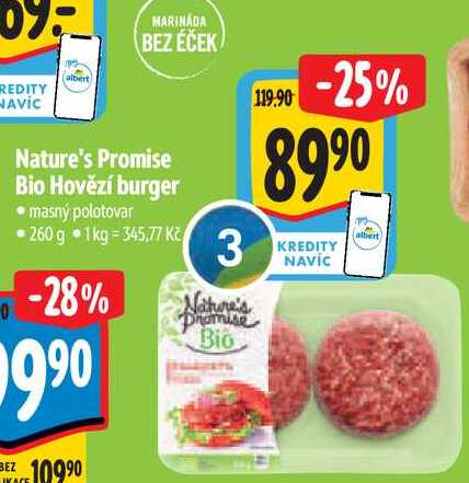   Nature's Promise Bio Hovězí burger 260 g