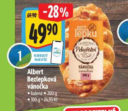  Albert Bezlepková vánočka 200 g
