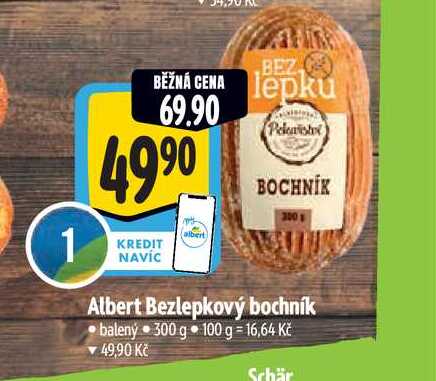   Albert Bezlepkový bochník balený 300 g 