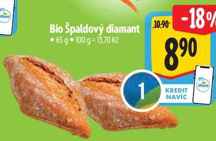 Bio Špaldový diamant, 65 g