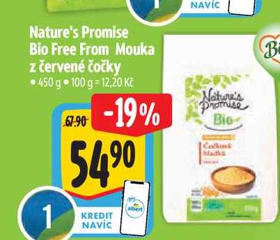   Nature's Promise Bio Free From Mouka z červené čočky  450 g  